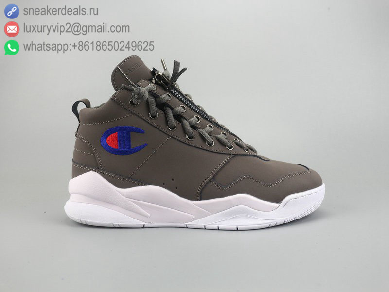 CASBIA X CHAMPION SUEDE HIGH GREY LEATHER MEN SNEAKERS